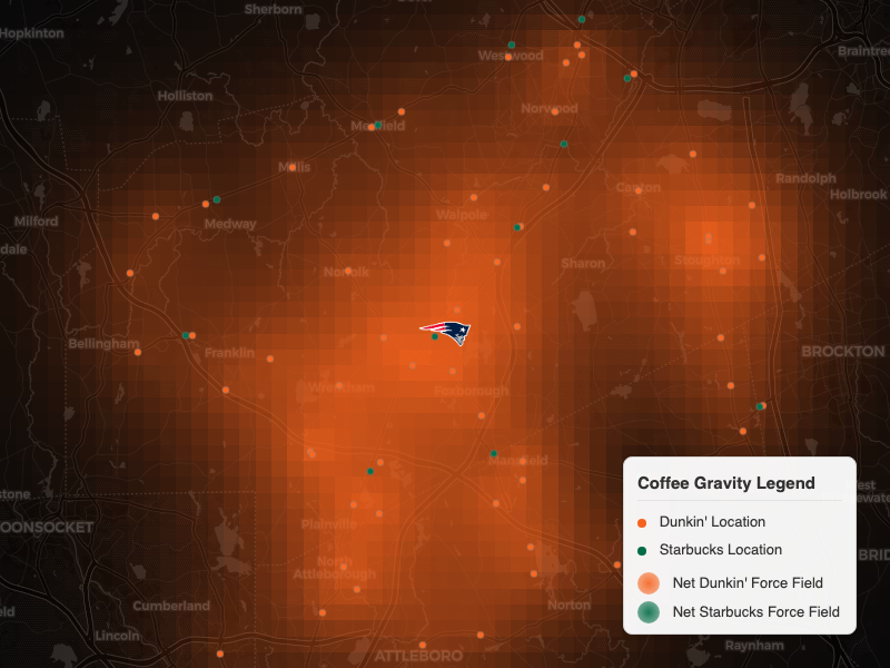 Gillette Stadium Coffee Map